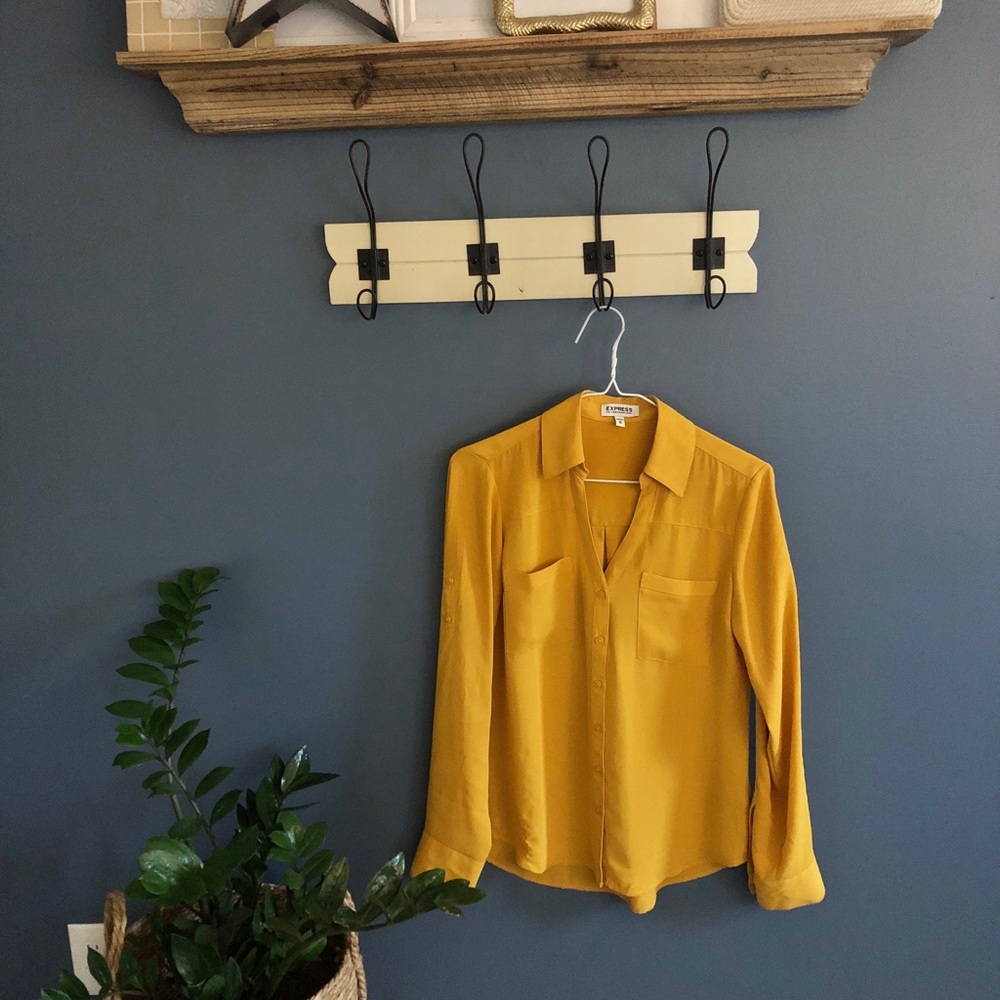 Express yellow button up - size xs